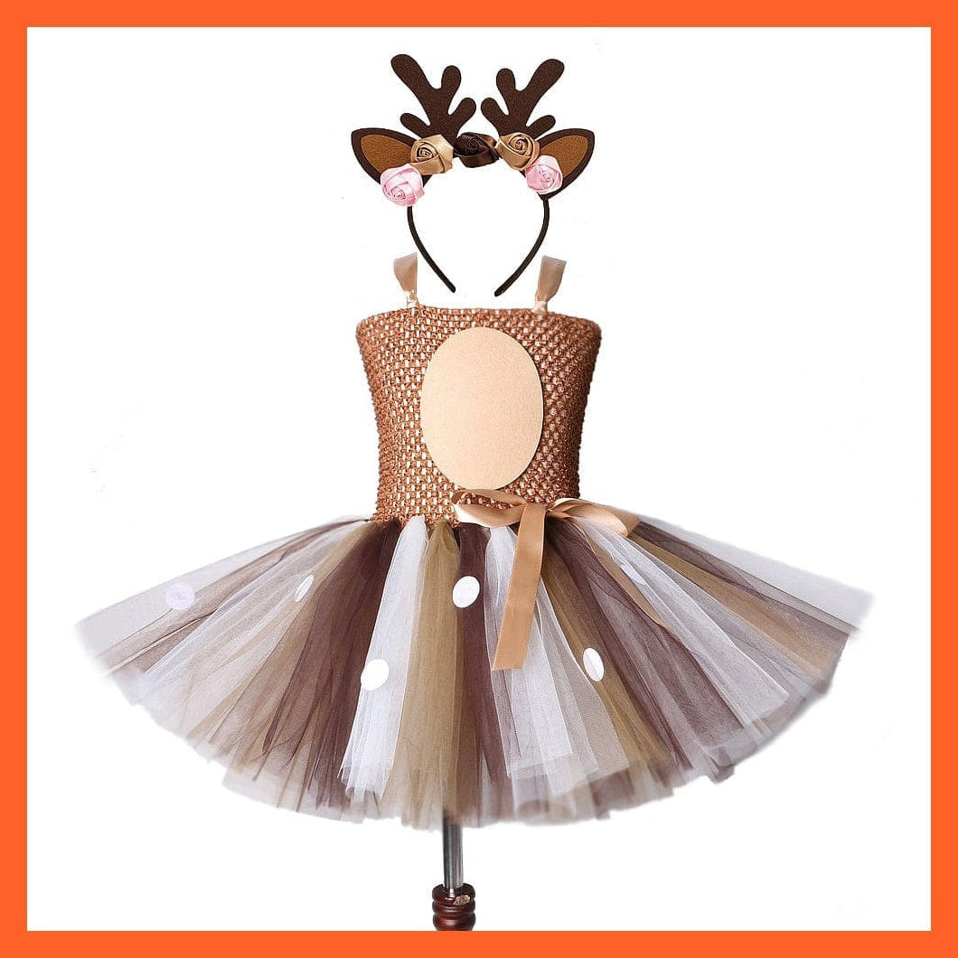 whatagift.com.au Deer Headband Girl Tutu Dress Christmas\Halloween