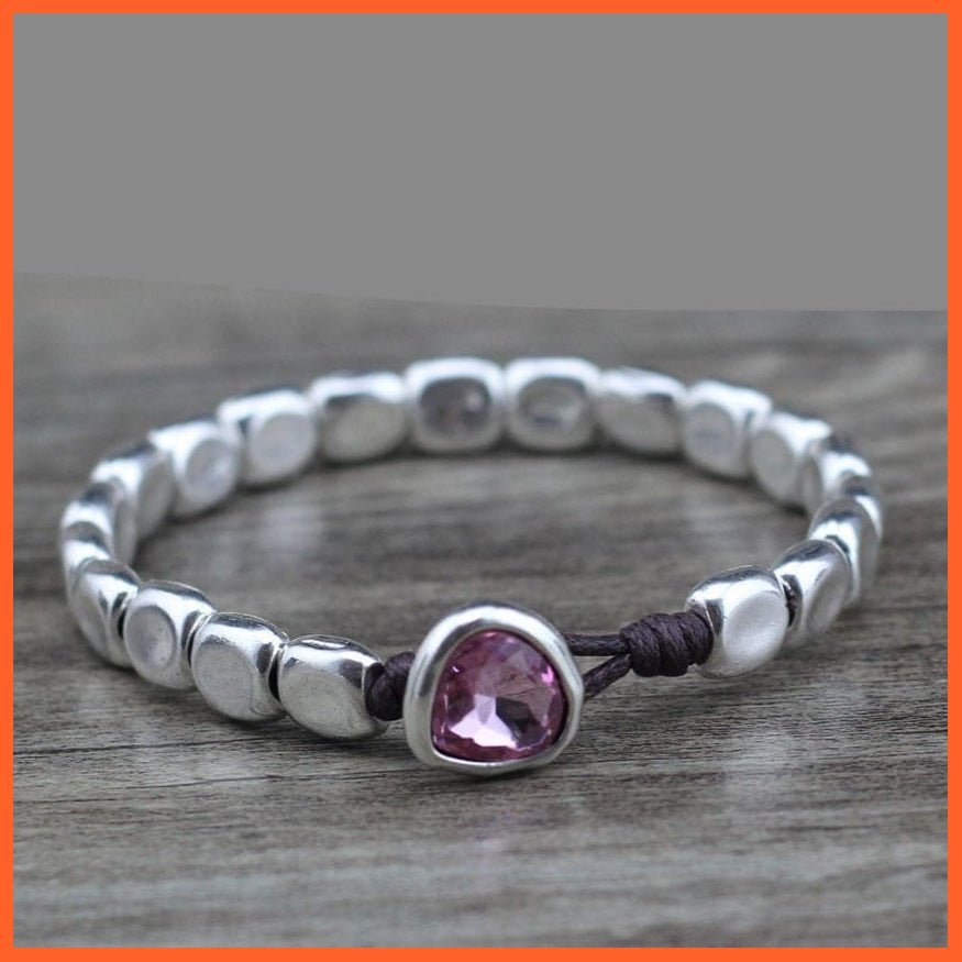 whatagift.com.au Designer Handmade DIY Wrap Rope Beads Pink Blue Crystal Bracelet For Women | Best Gift For Women On Valentine