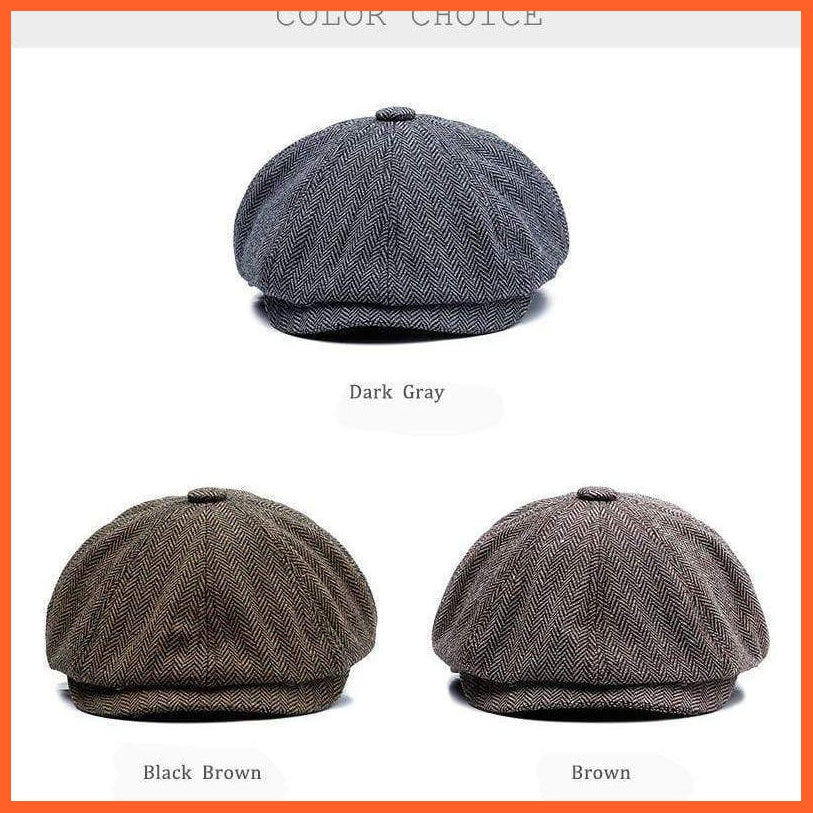 Detective Retro Flat Hats | Unisex Autumn Winter Newsboy Cap | Men Women Warm Tweed Octagonal Flat Hat | whatagift.com.au.