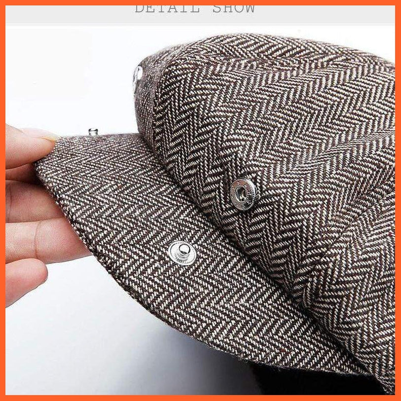 Detective Retro Flat Hats | Unisex Autumn Winter Newsboy Cap | Men Women Warm Tweed Octagonal Flat Hat | whatagift.com.au.