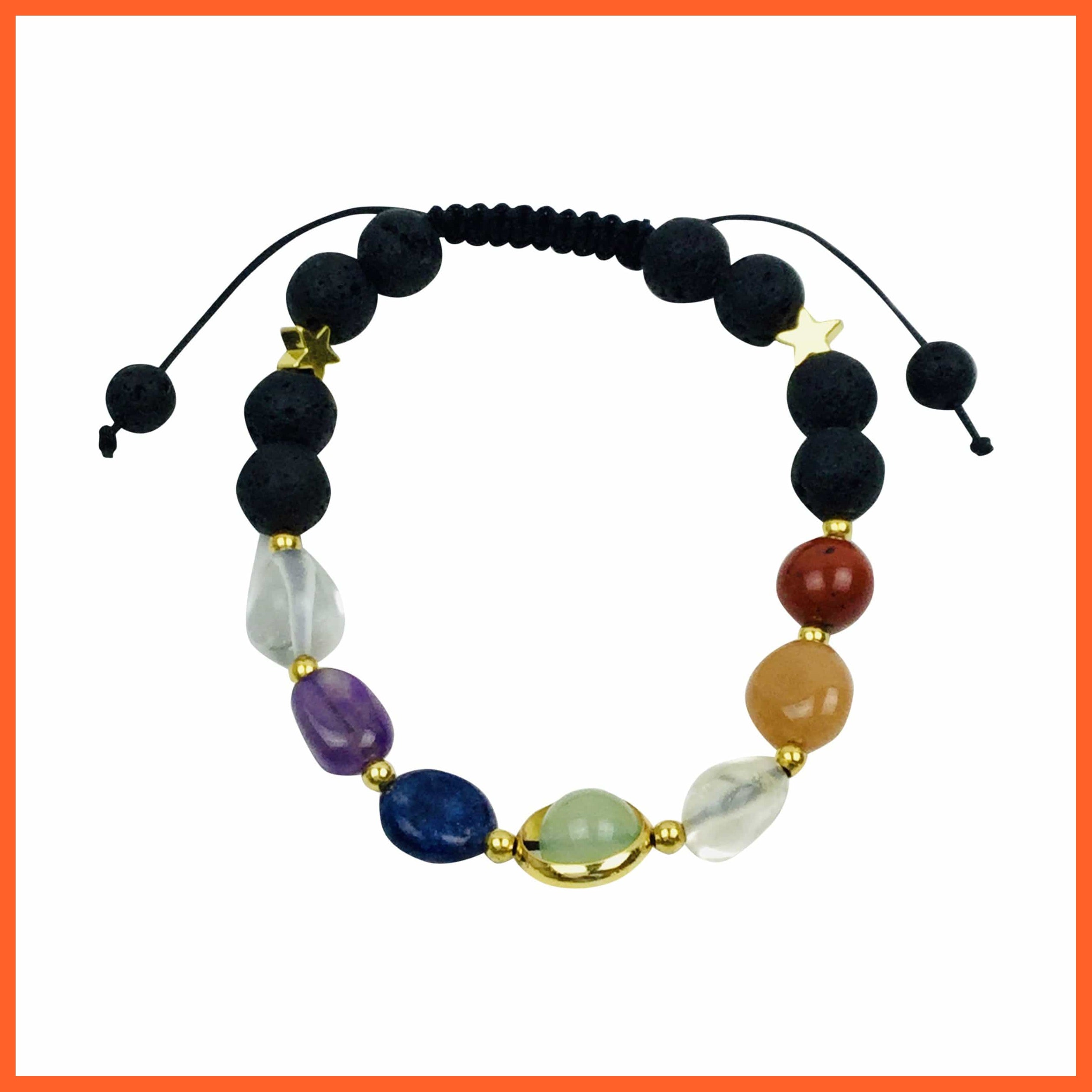 Chakra Galaxy Bracelet With Lava Beads | whatagift.com.au.