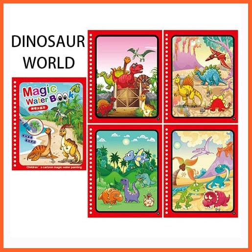 whatagift.com.au Dinosaur World Water Color Reusable Kid Drawing Books