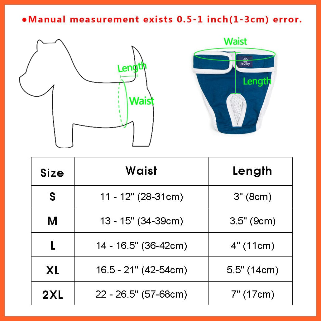 whatagift.com.au Dog Diapers Dog Physiological Pants | Washable Diapers Female Menstruation Sanitary Underwear