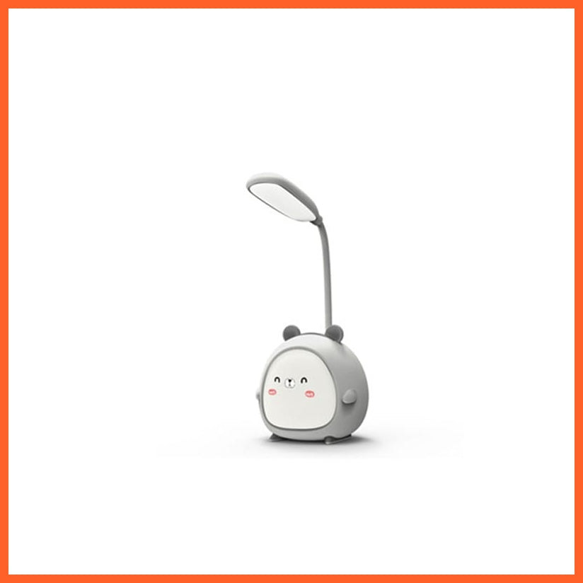 whatagift.com.au Dog-Grey Cute Rechargeable Desk Lamp | Eye Protection Bedside Table Lamps