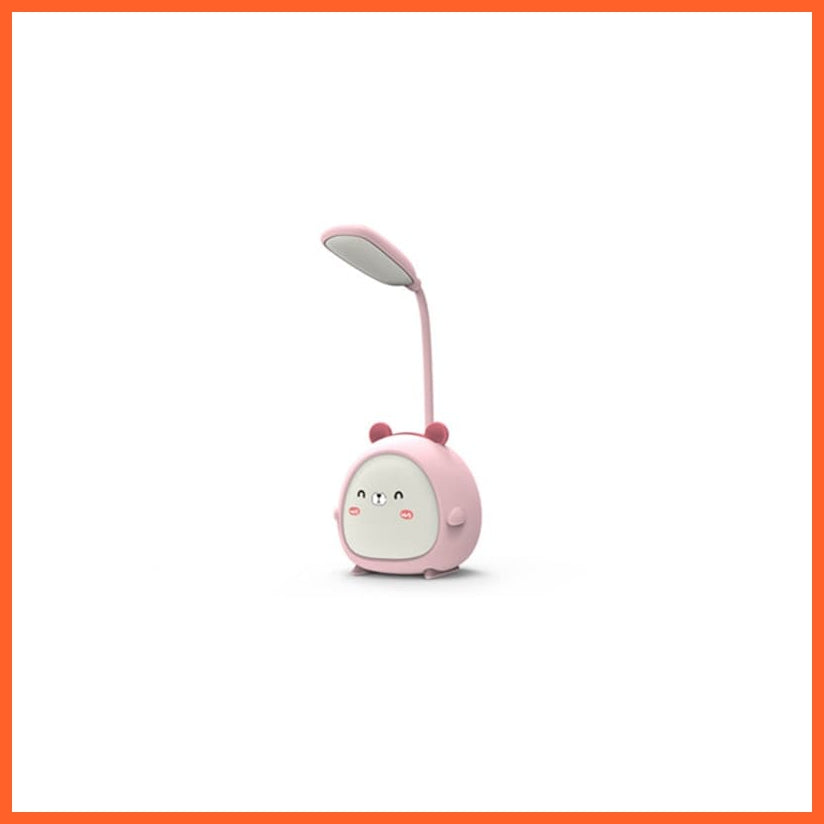 whatagift.com.au Dog-Pink Cute Rechargeable Desk Lamp | Eye Protection Bedside Table Lamps