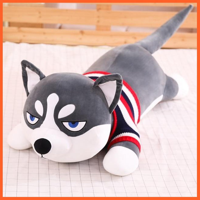 80Cm/100Cm Funny Dressed Husky Stuffed Dog Toy | Cute Animal Stuffed Husky Dog Soft Pillow | For Kids Girls Birthday Gifts | whatagift.com.au.