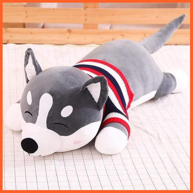 80Cm/100Cm Funny Dressed Husky Stuffed Dog Toy | Cute Animal Stuffed Husky Dog Soft Pillow | For Kids Girls Birthday Gifts | whatagift.com.au.