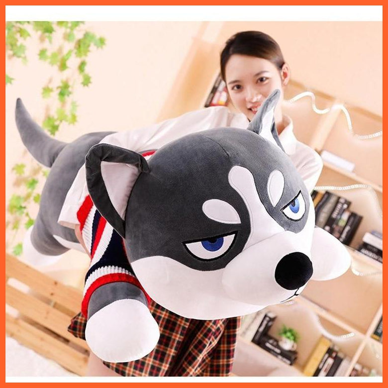 80Cm/100Cm Funny Dressed Husky Stuffed Dog Toy | Cute Animal Stuffed Husky Dog Soft Pillow | For Kids Girls Birthday Gifts | whatagift.com.au.