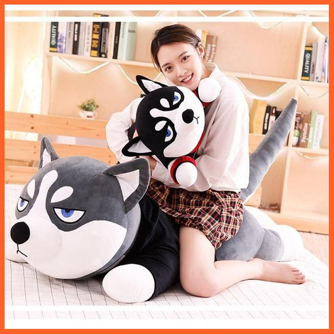 80Cm/100Cm Funny Dressed Husky Stuffed Dog Toy | Cute Animal Stuffed Husky Dog Soft Pillow | For Kids Girls Birthday Gifts | whatagift.com.au.