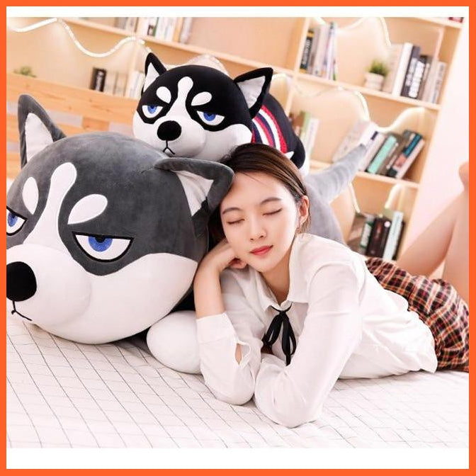 80Cm/100Cm Funny Dressed Husky Stuffed Dog Toy | Cute Animal Stuffed Husky Dog Soft Pillow | For Kids Girls Birthday Gifts | whatagift.com.au.