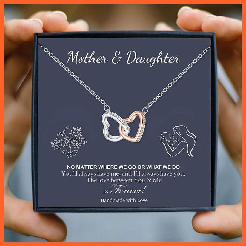 whatagift.com.au Double Heart Chain Necklace For Mother And Daughter