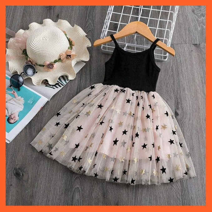 whatagift.com.au Dress 1 Black / 3T Casual Wear Bling Star Sling Dress For Baby Girl