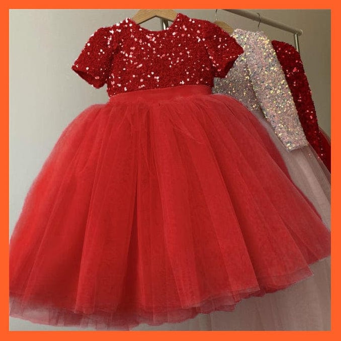 whatagift.com.au dress 3 / 3T Sequin Lace Dress Party Tutu Fluffy Gown For Girls