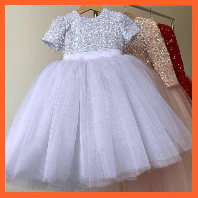 whatagift.com.au dress 4 / 3T Sequin Lace Dress Party Tutu Fluffy Gown For Girls