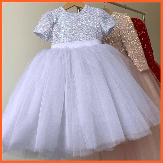 whatagift.com.au dress 4 / 7T Sequin Lace Dress Party Tutu Fluffy Gown for Girls