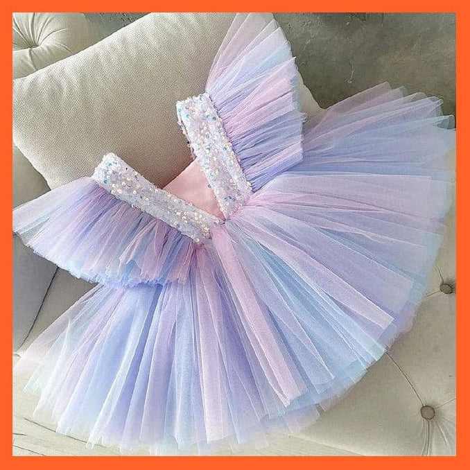 whatagift.com.au dress 6 / 3T Sequin Lace Dress Party Tutu Fluffy Gown For Girls