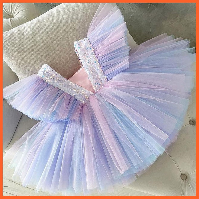 whatagift.com.au dress 6 / 5T Sequin Lace Dress Party Tutu Fluffy Gown for Girls