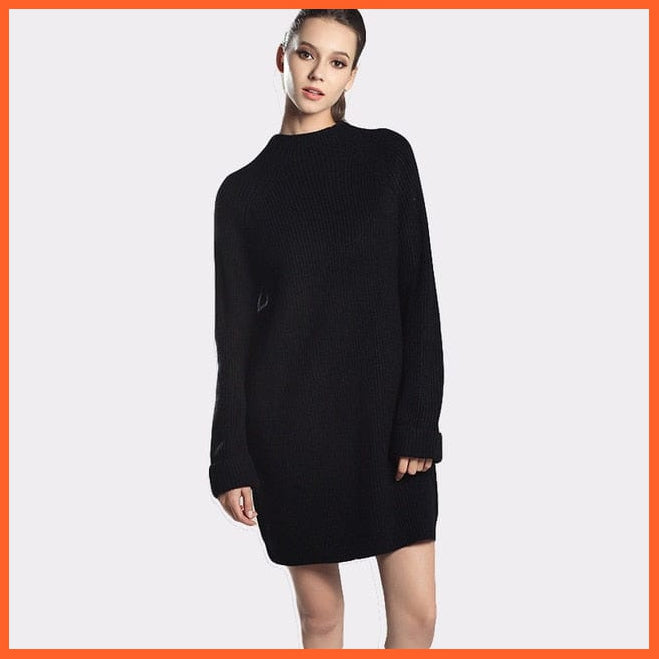 Solid Knitted Cotton Sweater Dresses  For Women | whatagift.com.au.