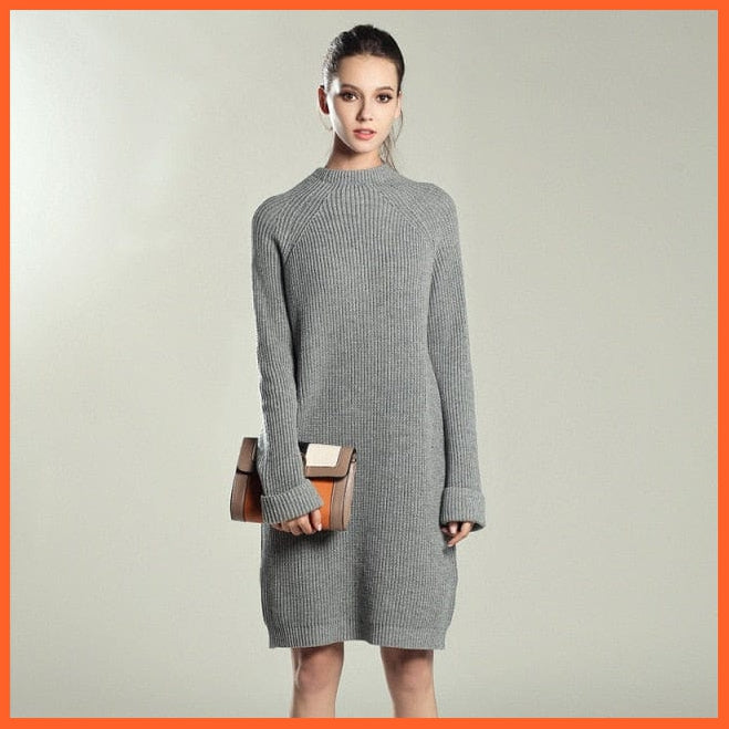 Solid Knitted Cotton Sweater Dresses  For Women | whatagift.com.au.