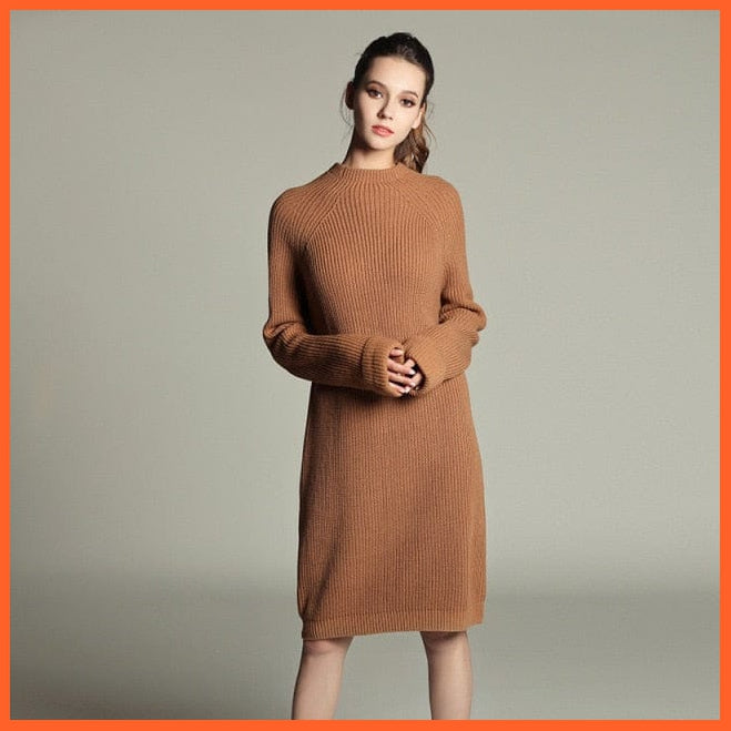 Solid Knitted Cotton Sweater Dresses  For Women | whatagift.com.au.