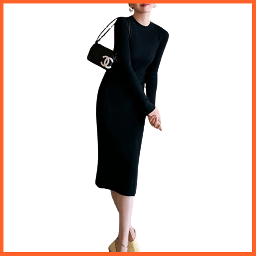 O-Neck Slim Sweaters Bodycon Dress For Women | whatagift.com.au.