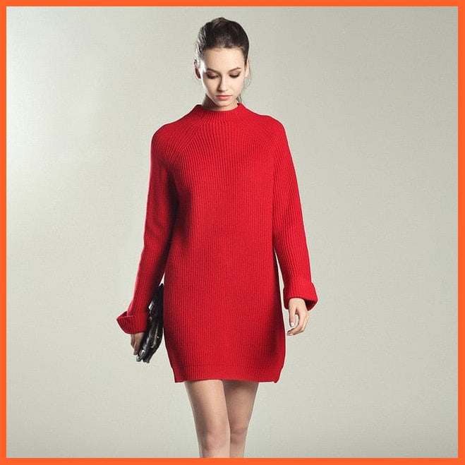Solid Knitted Cotton Sweater Dresses  For Women | whatagift.com.au.