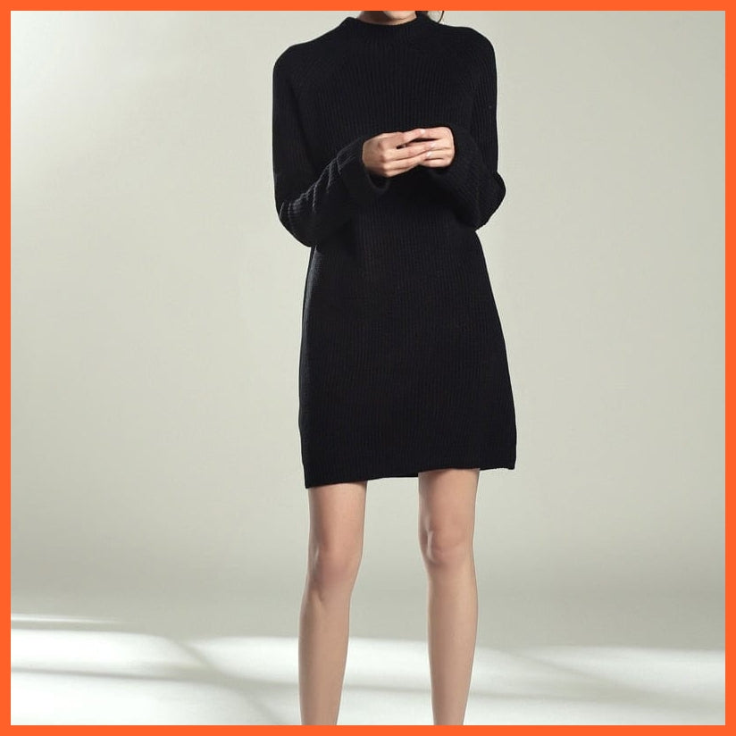 Solid Knitted Cotton Sweater Dresses  For Women | whatagift.com.au.
