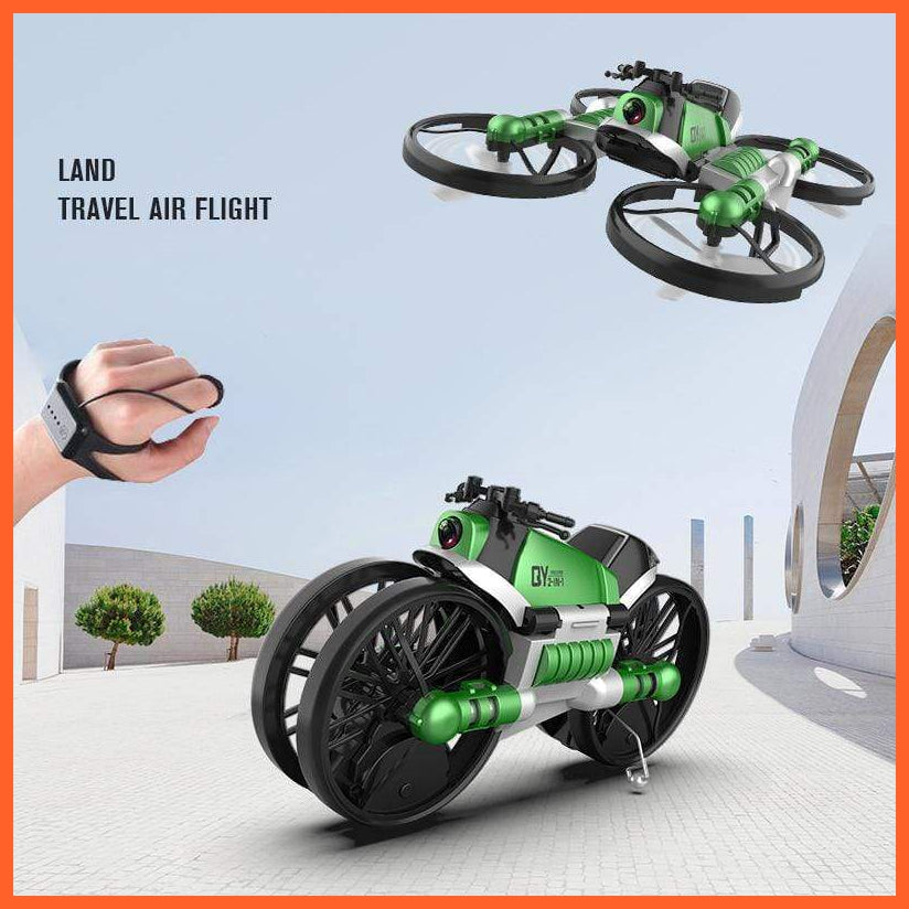 Motorcycle 2 In 1 Foldable Helicopter Wifi Fpv Rc Drone Camera 0.3Mp Altitude Hold Rc Quadcopter Motorcycle Drone 2 In 1 Dron | whatagift.com.au.