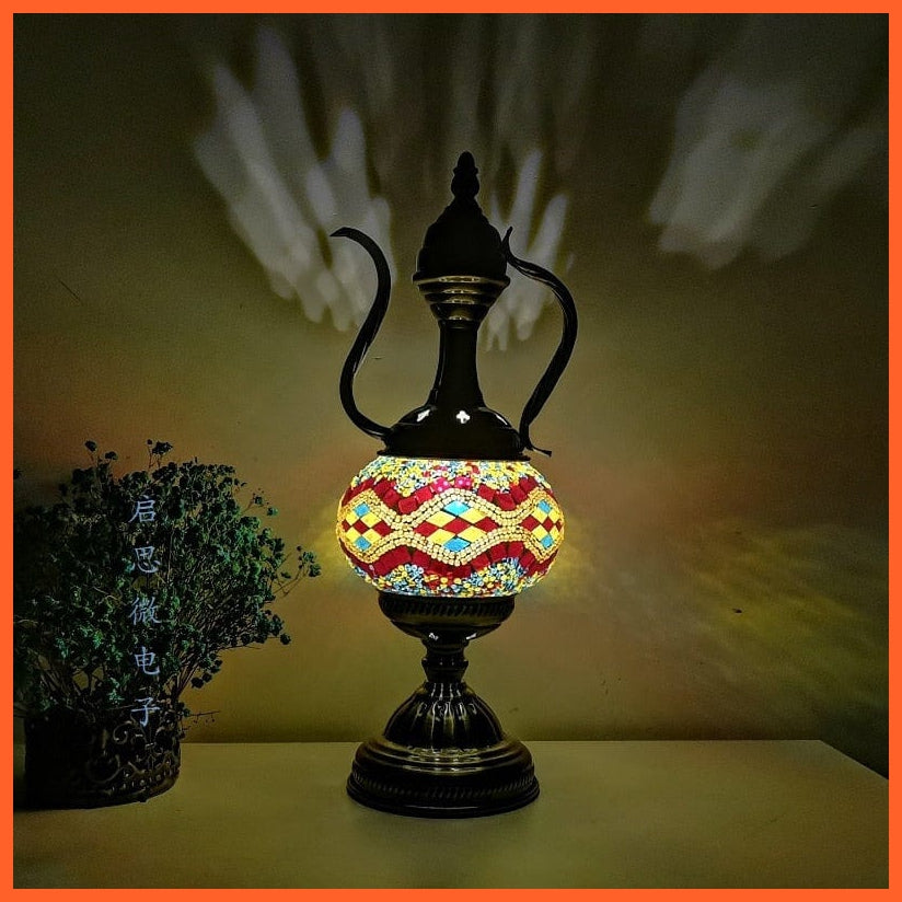 whatagift.com.au DYR / EU plug Mediterranean style Turkish Mosaic Table Lamp | Handcrafted Mosaic Glass Romantic Bed light