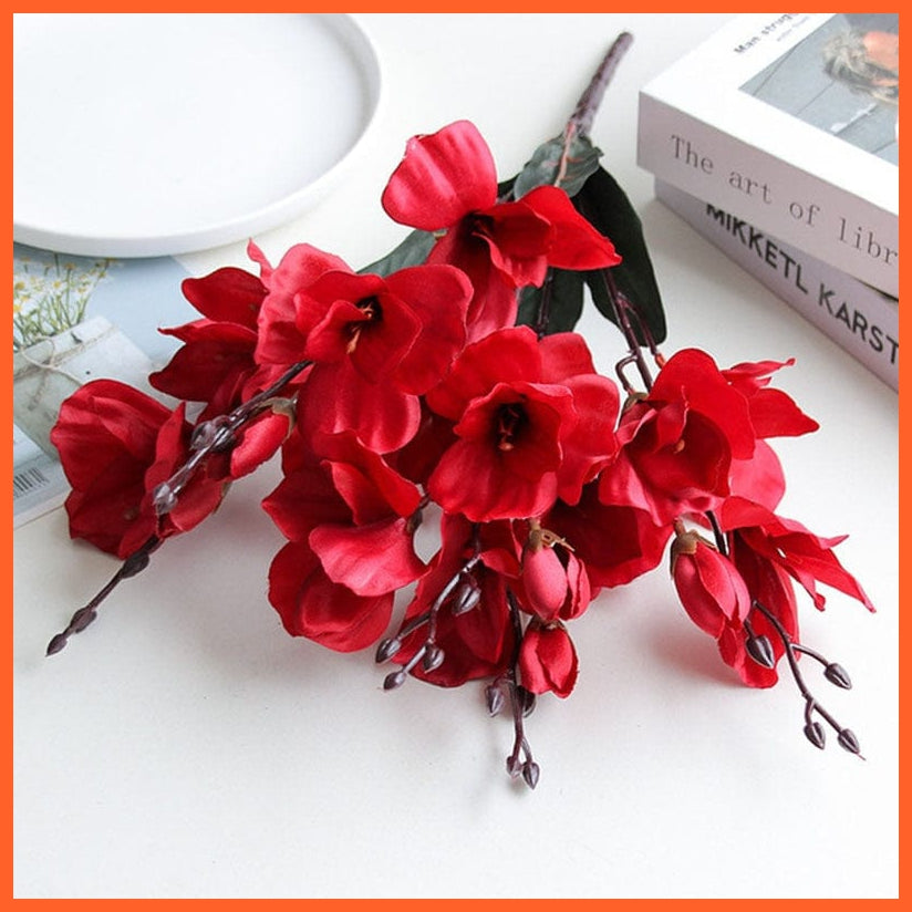 whatagift.com.au E Artificial Magnolia Silk Flower for Home Decoration