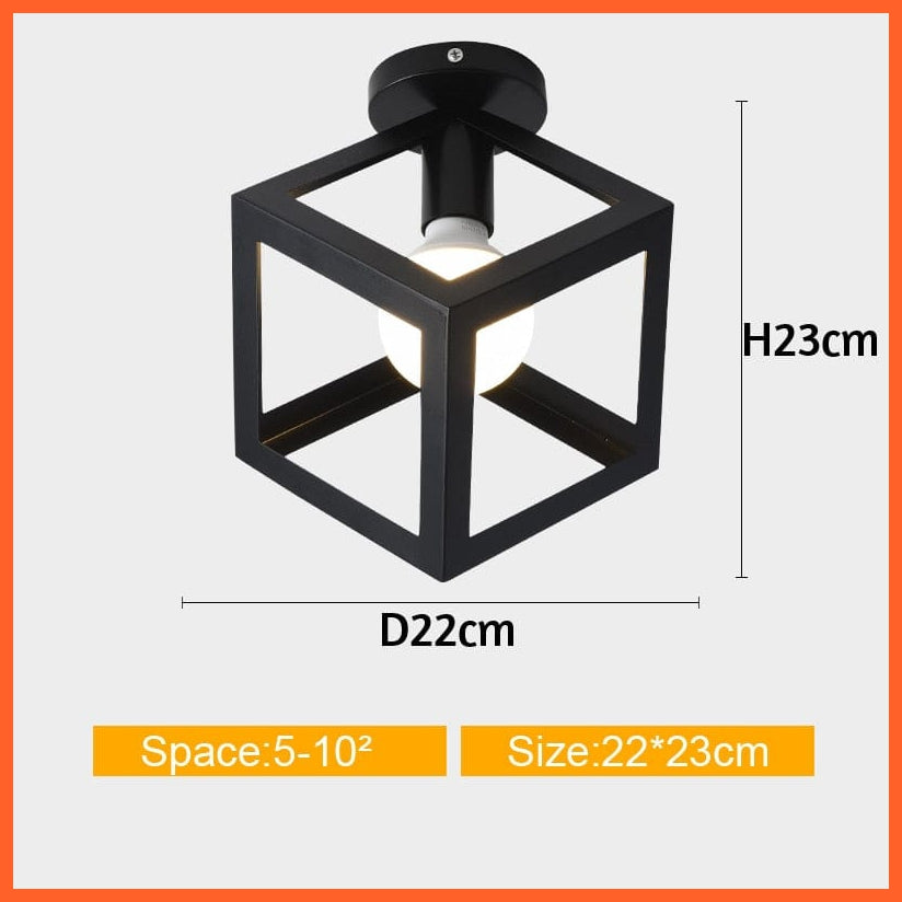 whatagift.com.au E  Not Cover Bulb Iron Cage Metal Ceiling Lamp for Home Interior | Home Decor Lights