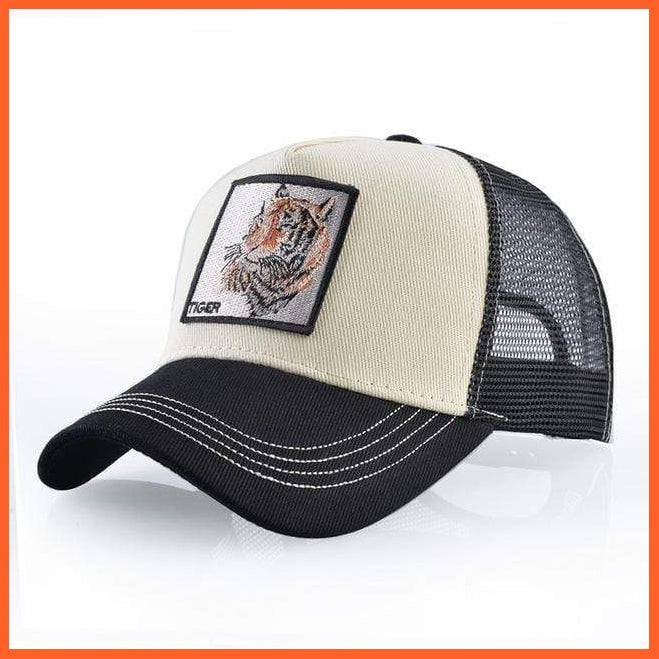 Embroidery Animal Baseball Caps | Men Women Breathable Mesh Snapback Hip Hop Caps | whatagift.com.au.