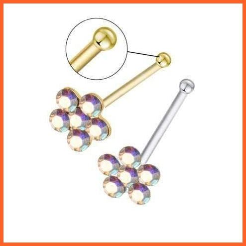 Indian Style Shiny Nose Ring | Nose Stud Body Piercing Jewellery | whatagift.com.au.