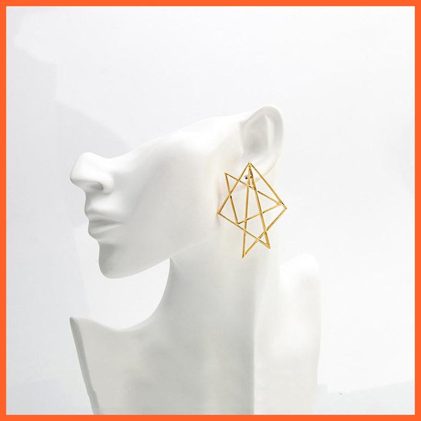 Star Earrings Female Geometry Hollow Alloy Earrings | whatagift.com.au.