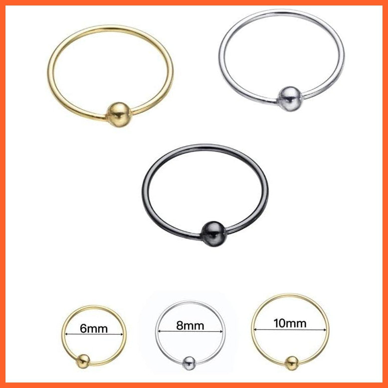 Silver Nose Hoop Rings In 3 Different Size | 925 Sterling Silver Classic Trendy Nose Ring | whatagift.com.au.
