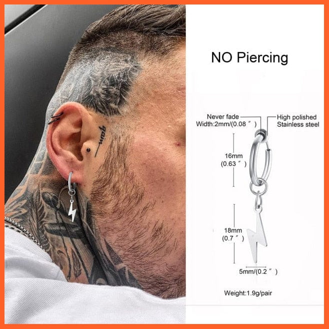Irregular Triangle Long Chain Cuff Earring For Men | Unisex Jewellery Coolest Conch Hoop Clip Piercing Without Piercing | whatagift.com.au.