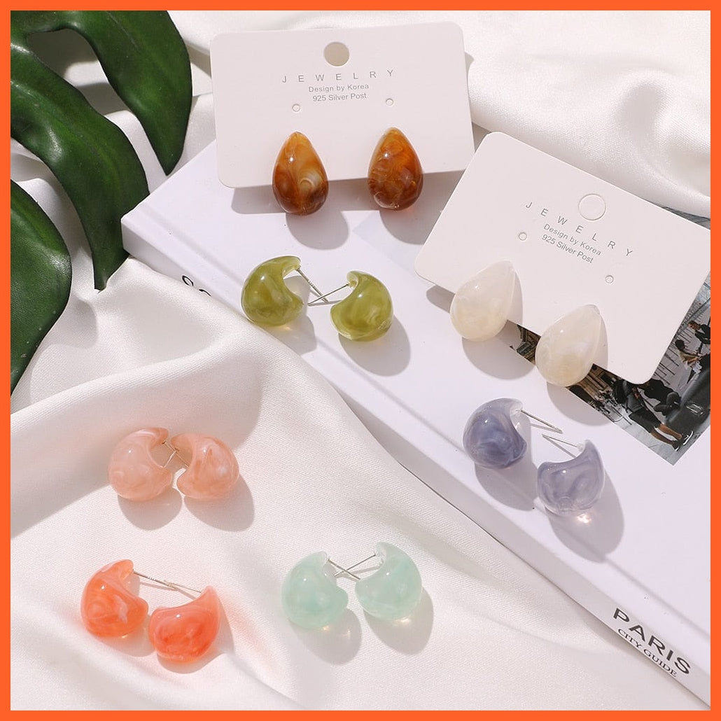 Candy Colors Teardrop Resin Earring | Simple Drop Earrings For Women | Fashion Wedding Jewellery Gifts | whatagift.com.au.