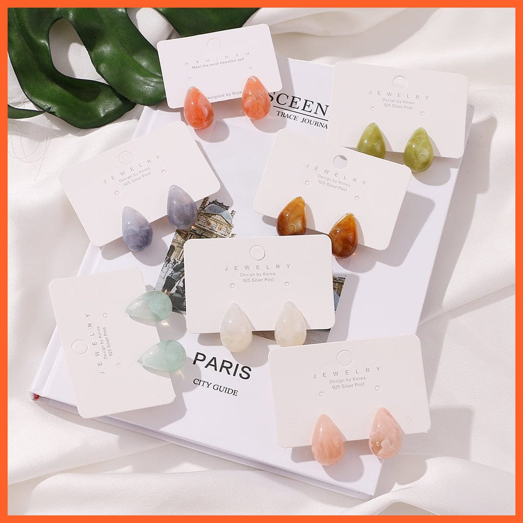 Candy Colors Teardrop Resin Earring | Simple Drop Earrings For Women | Fashion Wedding Jewellery Gifts | whatagift.com.au.