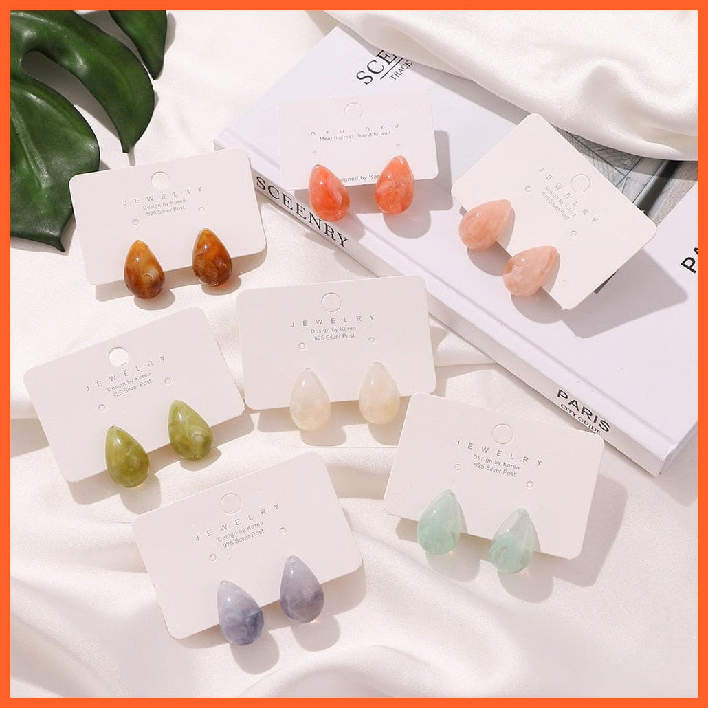 Candy Colors Teardrop Resin Earring | Simple Drop Earrings For Women | Fashion Wedding Jewellery Gifts | whatagift.com.au.