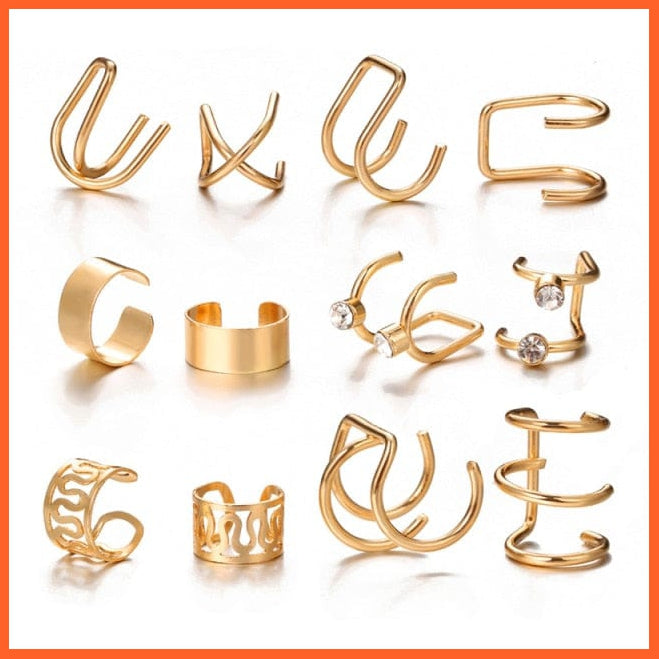 Punk Gold Animal Snake Clip Earrings Ear Clip Without Piercing For Women | Fake Piercing Ear Cuffs Trendy Jewellery Gifts | whatagift.com.au.
