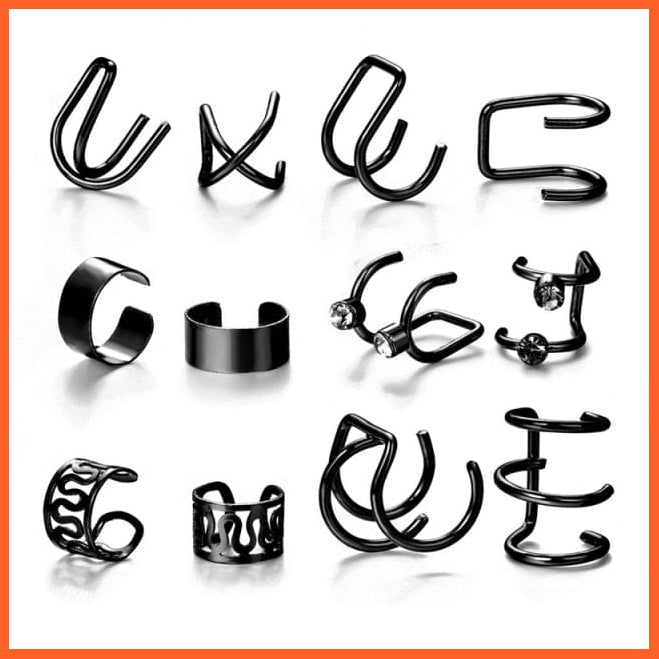 Punk Gold Animal Snake Clip Earrings Ear Clip Without Piercing For Women | Fake Piercing Ear Cuffs Trendy Jewellery Gifts | whatagift.com.au.