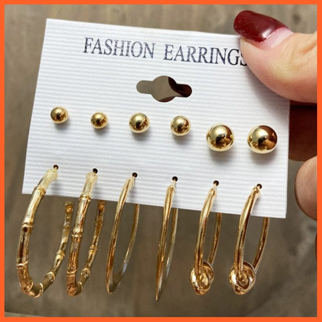 Trendy Big Pearl Drop Earrings Set For Women | Fashion Gold Geometric Circle Chain  Set Of Earrings Jewellery Gifts | whatagift.com.au.