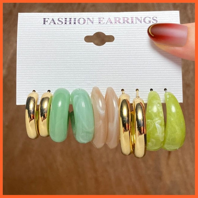 Sweet Pink Resin Butterfly Hoop Earrings Set For Women | Girls Gold Heart Chain Hoop Earrings Trendy Jewellery Gifts | whatagift.com.au.
