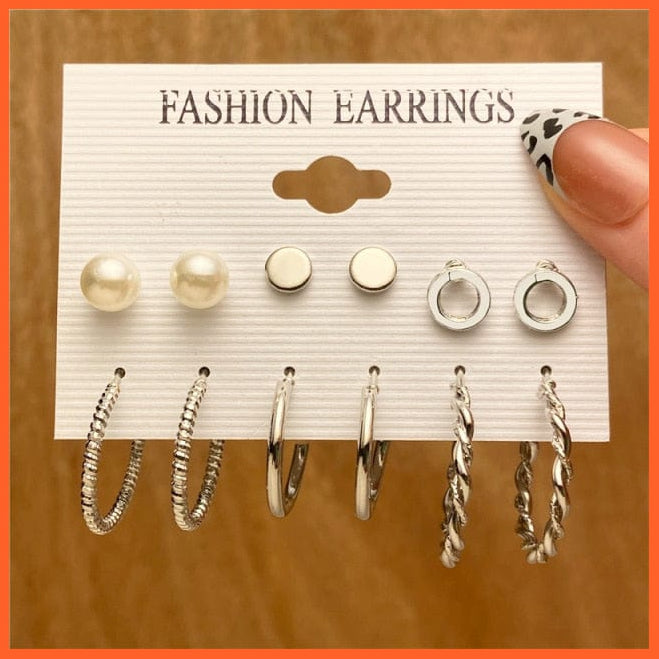 Trendy Big Pearl Drop Earrings Set For Women | Fashion Gold Geometric Circle Chain  Set Of Earrings Jewellery Gifts | whatagift.com.au.