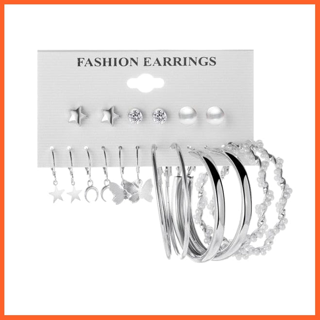 Bohemian Geometric Acrylic Round Hoop Earrings Set For Women | Colorful Resin Heart Butterfly Earrings Jewellery Gifts | whatagift.com.au.