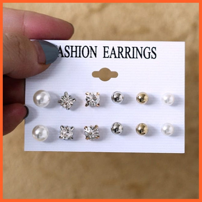 Fashion Gold Heart Butterfly Stud Earrings Set For Women | Trendy Acrylic Resin Pearl Stud Earrings Party Jewellery | whatagift.com.au.