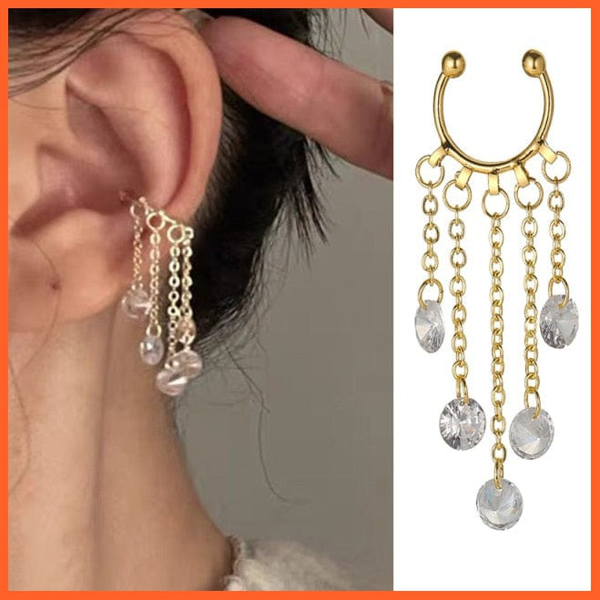 Punk Gold Animal Snake Clip Earrings Ear Clip Without Piercing For Women | Fake Piercing Ear Cuffs Trendy Jewellery Gifts | whatagift.com.au.
