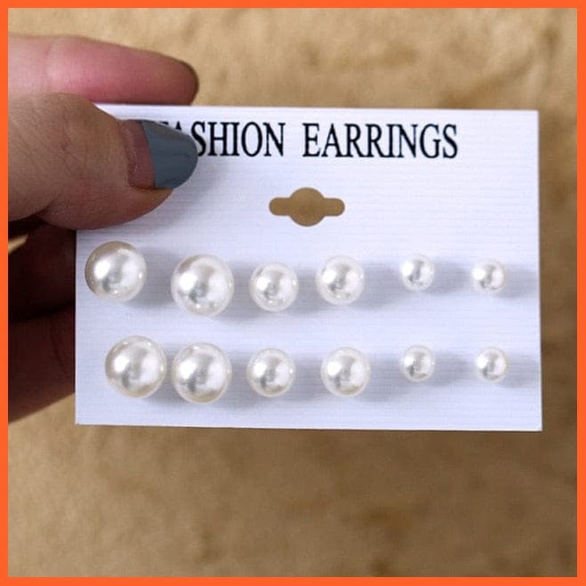 Fashion Gold Heart Butterfly Stud Earrings Set For Women | Trendy Acrylic Resin Pearl Stud Earrings Party Jewellery | whatagift.com.au.