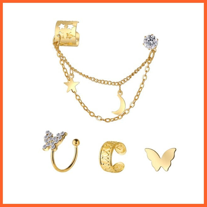 Punk Gold Animal Snake Clip Earrings Ear Clip Without Piercing For Women | Fake Piercing Ear Cuffs Trendy Jewellery Gifts | whatagift.com.au.