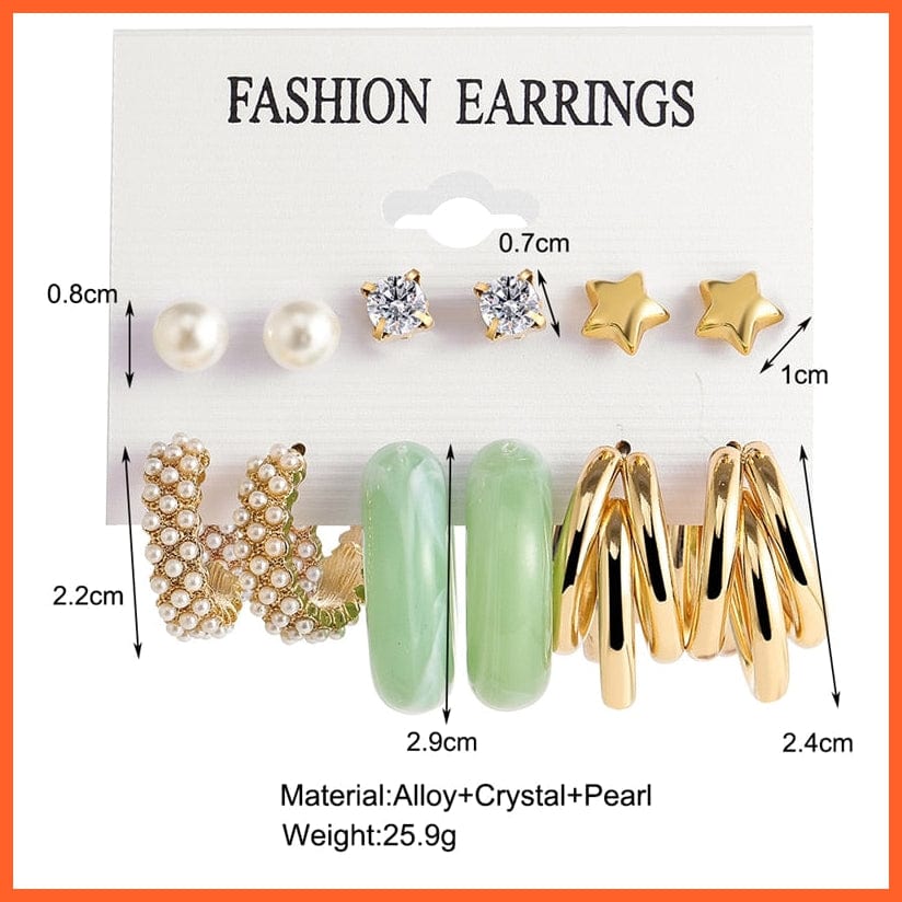 Cute Acrylic Earrings Set For Women | Girls Fashion Sweet Colorful Resin Drop Earrings Set Of Earrings Party Jewellery | whatagift.com.au.
